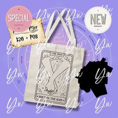 The Rose Tarot Card Canvas Tote